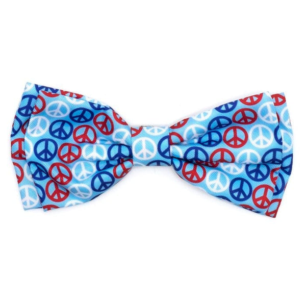 Red, White, and Blue Peace Bow Tie