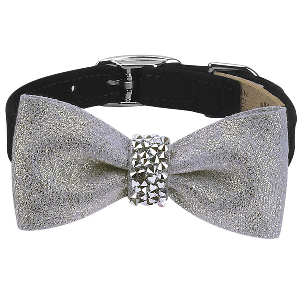 Crystal Rocks Platinum Glitzerati Bow Tie 1/2 Collar