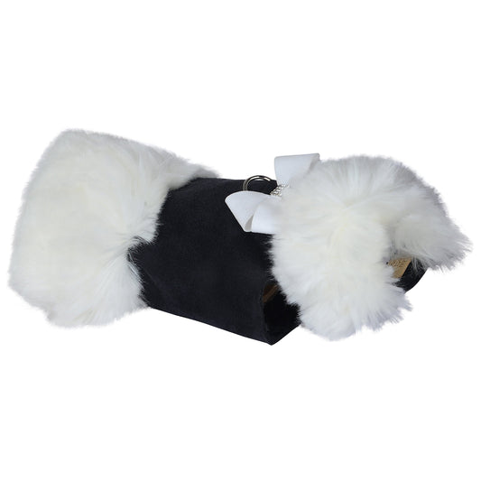 White Nouveau Bow White Fox Fur Coat