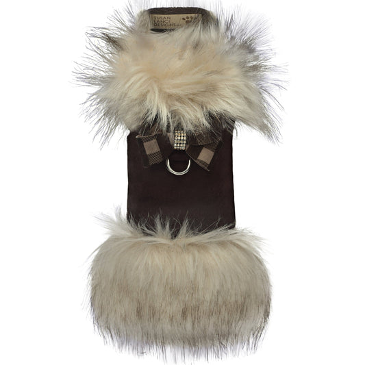 Fawn Gingham Nouveau Bow Ivory Fox Fur Coat