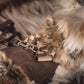 Fawn Gingham Double Nouveau Bow Bronze Fox Fur Coat