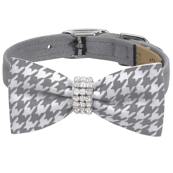 Giltmore Platinum Houndstooth Bow Tie 1/2 Collar