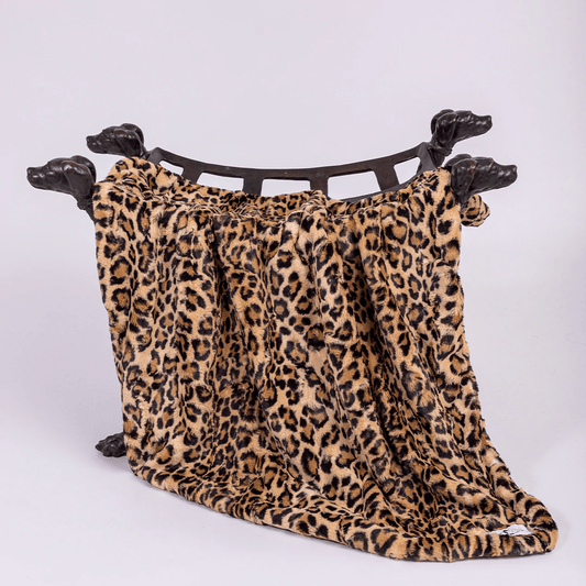 Cashmere Dog Blanket -  Faux Leopard
