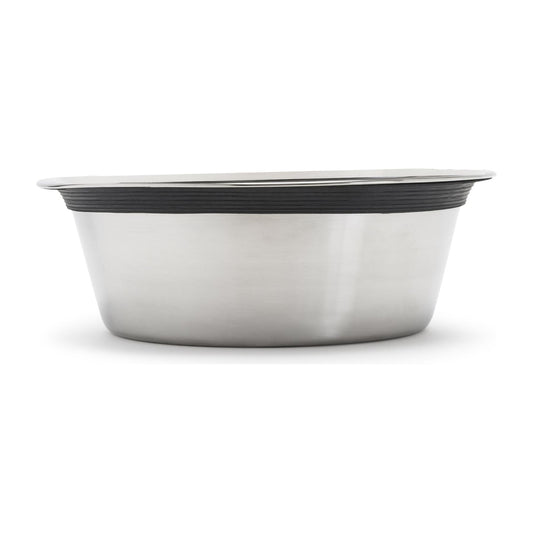Food-Safe Stainless Steel Dog Bowl with Rubber Rim