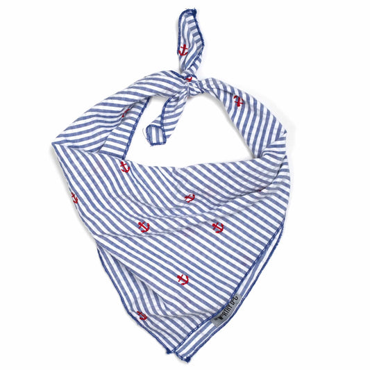 Navy Stripe Anchor Bandana