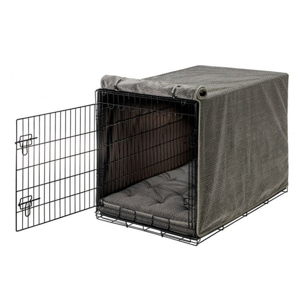 Crate Cover - Microvelvet Pewter Bones