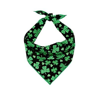 St. Patrick's Day Dog Bandana - Black with Shamrocks
