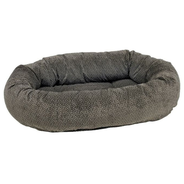 Donut Bed - Microvelvet Pewter Bones
