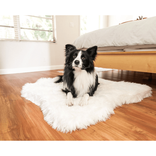 PupRug™ Animal Print Memory Foam Dog Bed - Polar Bear Faux Hide