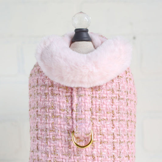 Chantel Tweed Dog Coat Pink