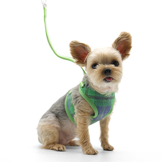 EasyGO Plaids Green Harness and Leash
