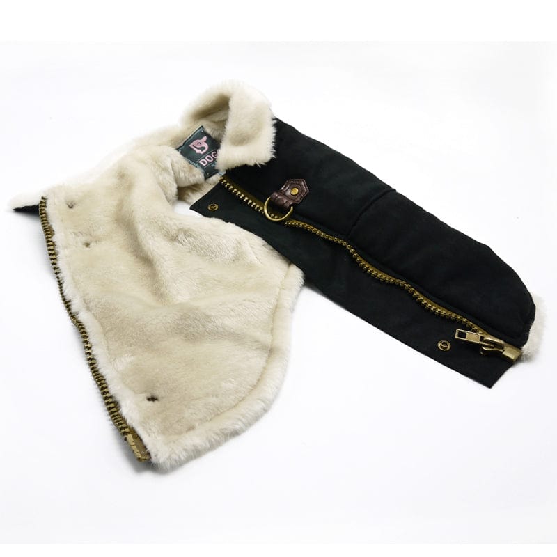 Furry Runner Dog Coat - Black
