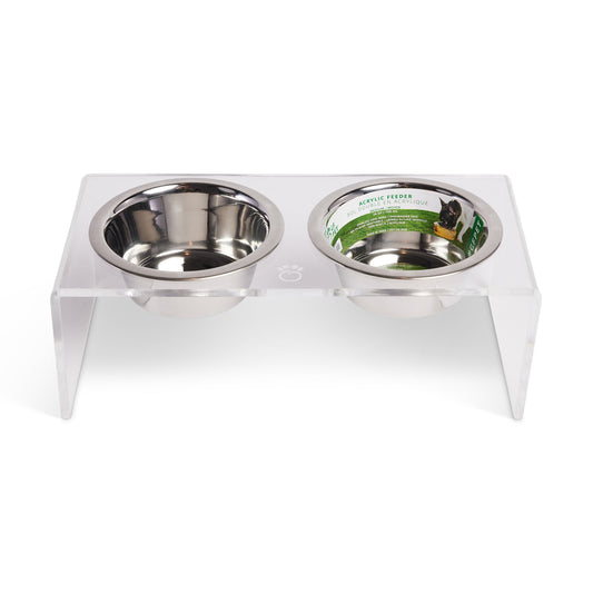 GF Pets Acrylic Double Feeder - Clear