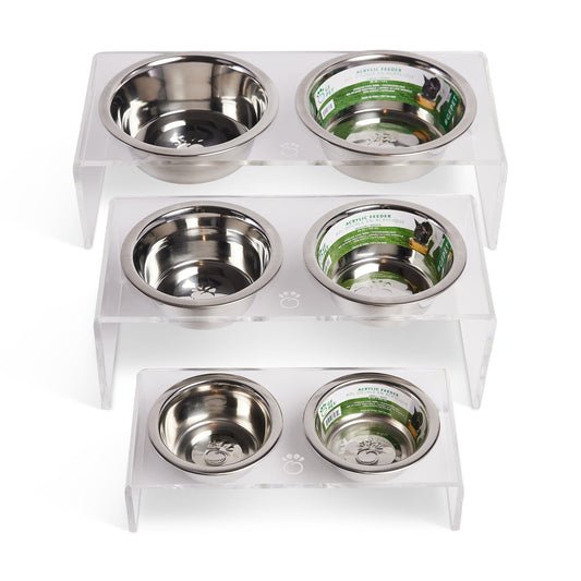 GF Pets Acrylic Double Feeder - Clear