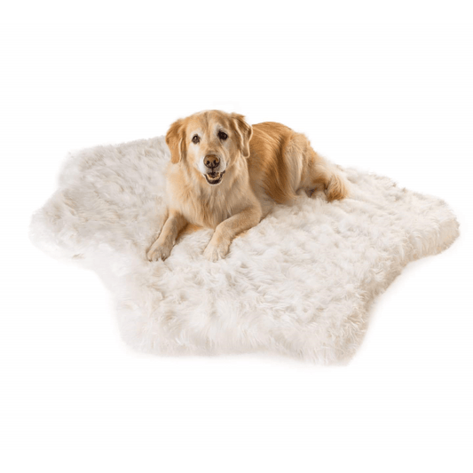 PupRug™ Animal Print Memory Foam Dog Bed - Polar Bear Faux Hide