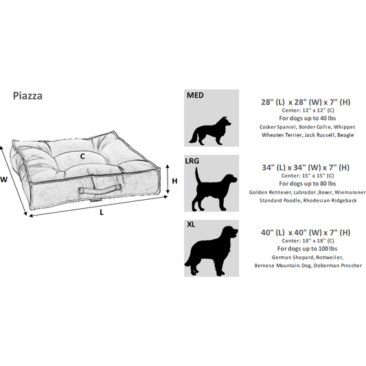 Piazza Pet Bed - Performance Chenille - Glacier