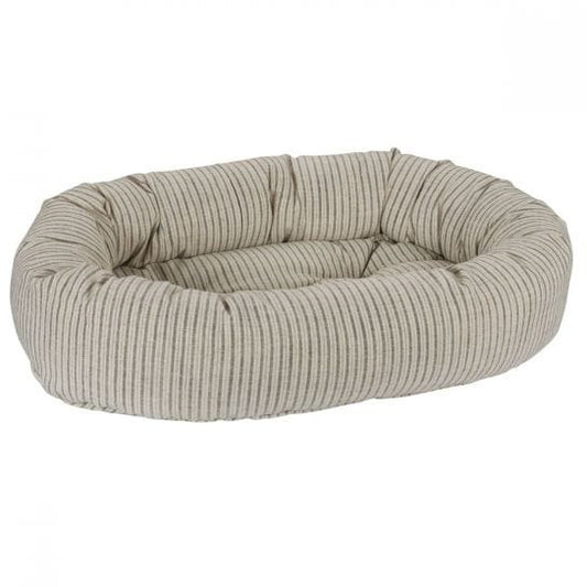 Donut Bed - Performance Linen & Woven Augusta Ticking