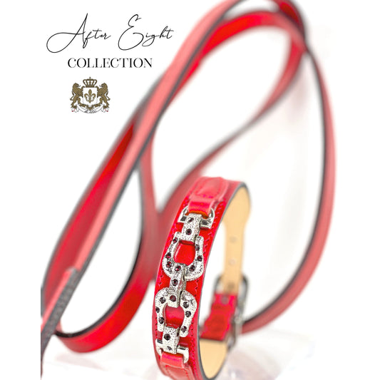After Eight in Ferrari Red Dog Collar