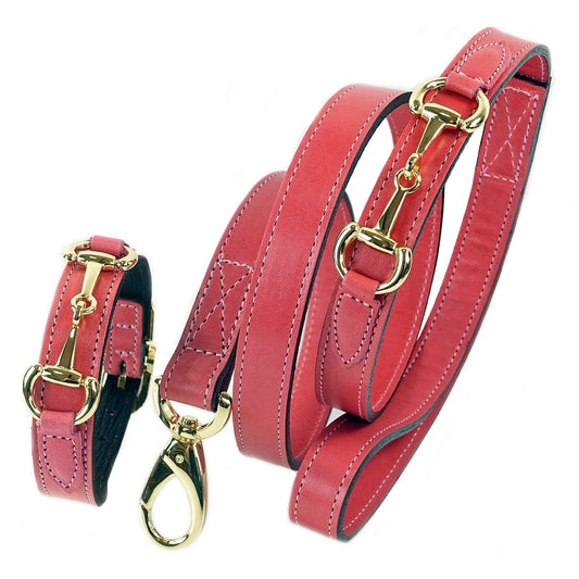 Belmont in Petal Pink & Gold Dog Collar