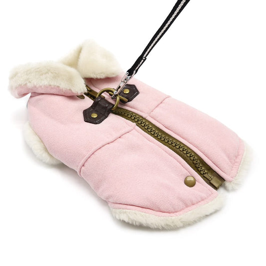 Furry Runner Dog Coat - Pink