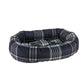 Donut Bed - Microvelvet Greystone Tartan