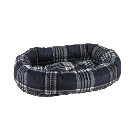 Donut Bed - Microvelvet Greystone Tartan