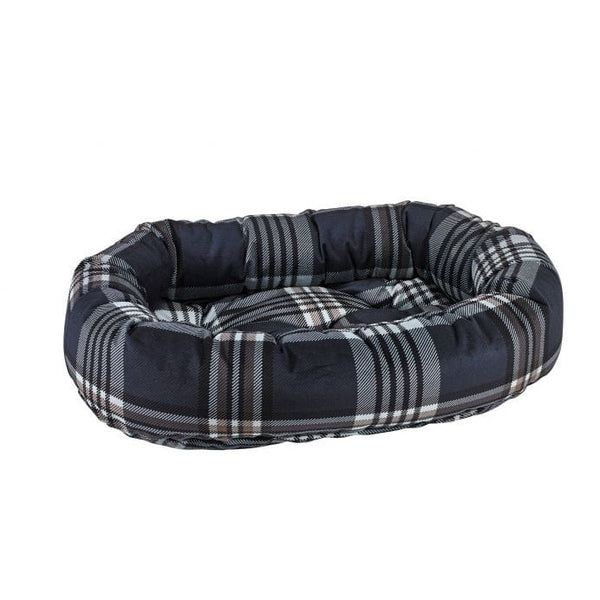 Donut Bed - Microvelvet Greystone Tartan
