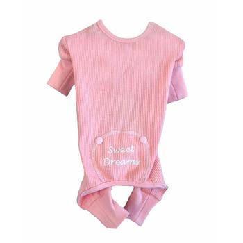 Sweet Dreams Thermal Dog Pajamas - Pink